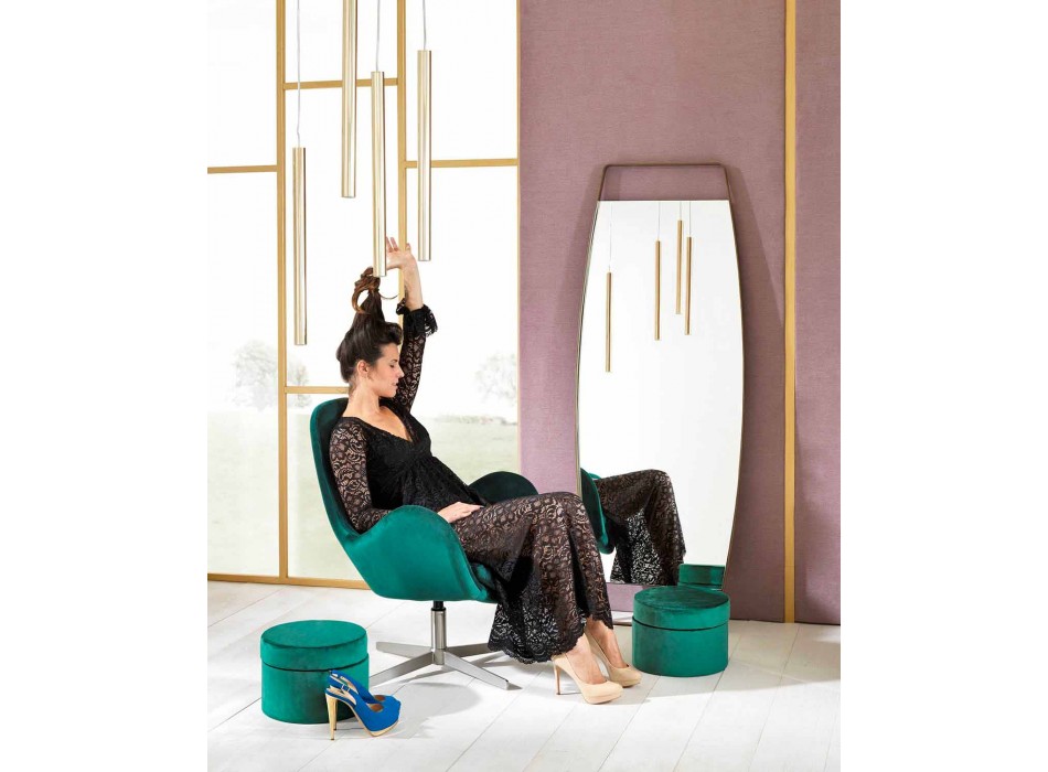 Gepolsterter Loungesessel in modernem Design aus Samt - Gajarda Viadurini