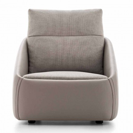 Wohnzimmer Sessel aus hochwertigem Leder und Stoff Made in Italy - Amarena Viadurini