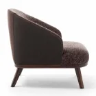 Stoff Lounge Chair mit Massivholzsockel Made in Italy - Pepina Viadurini