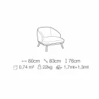 Stoff Lounge Chair mit Massivholzsockel Made in Italy - Pepina Viadurini