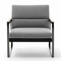 Wohnzimmer Sessel aus Stoff, Leder und Edelmetall Made in Italy - Milla