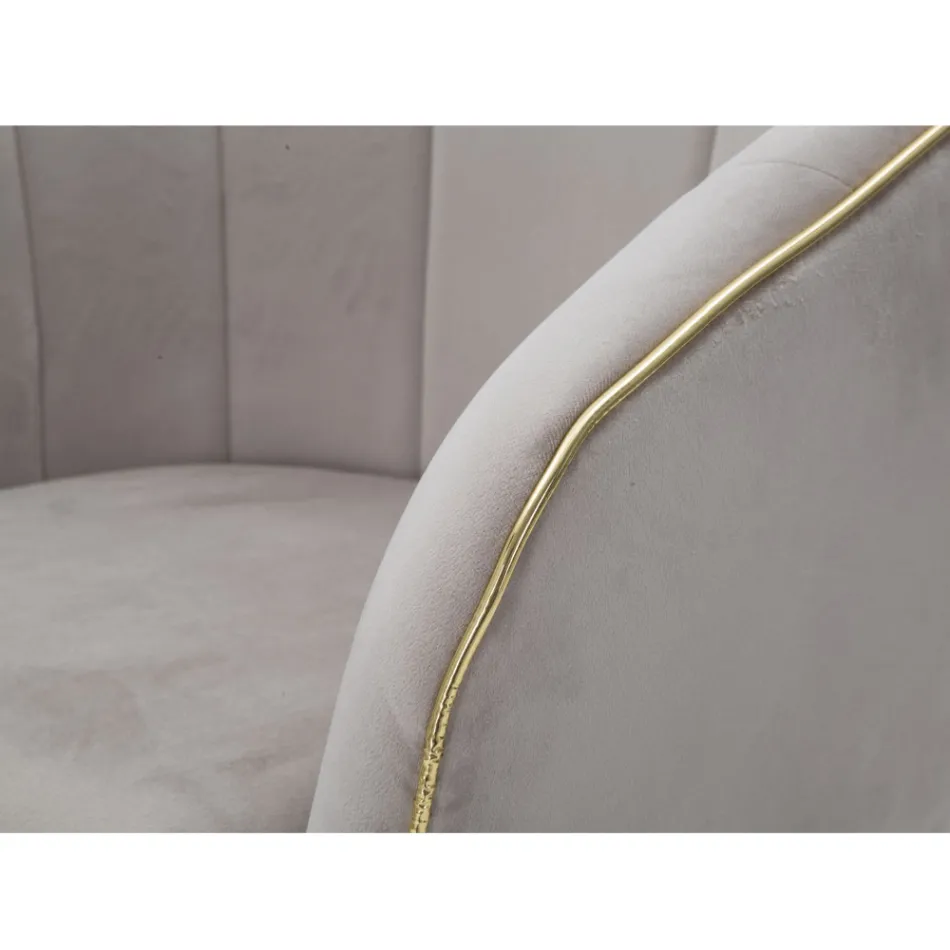 Wohnzimmersessel mit Stoffbezug und modernen Holzbeinen - Ezia Viadurini