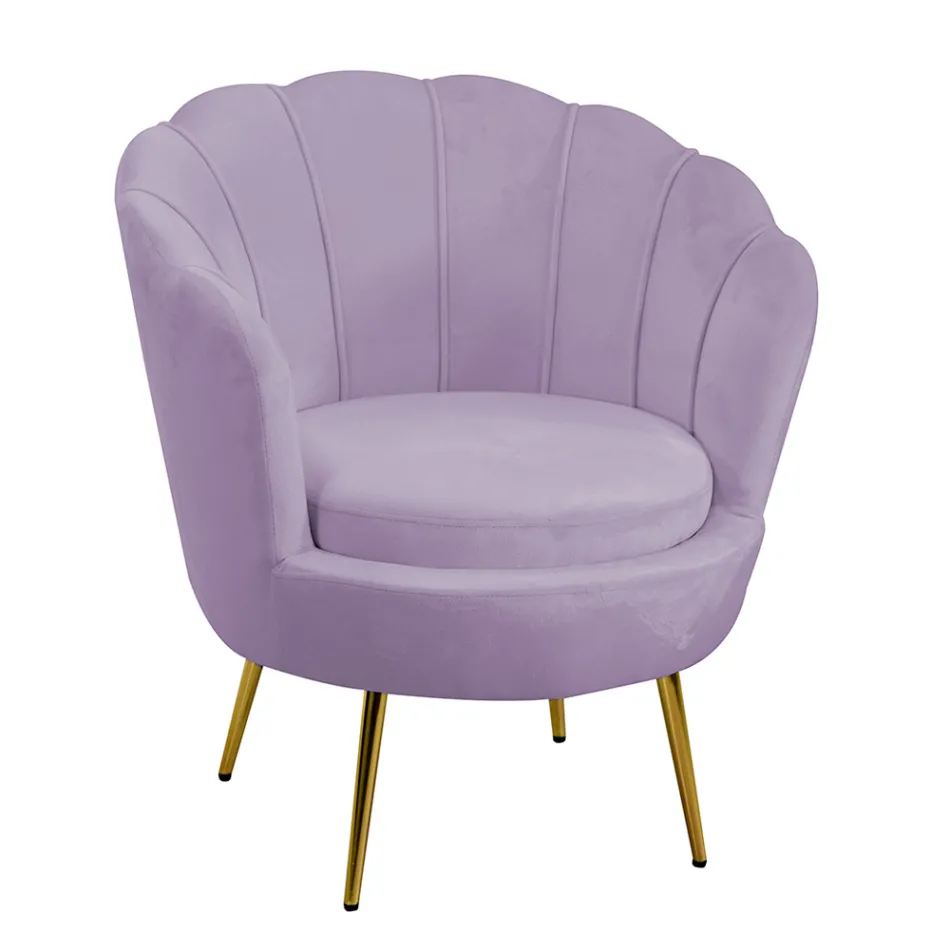 Wohnzimmersessel aus Metall und Samt - Kulisse Viadurini