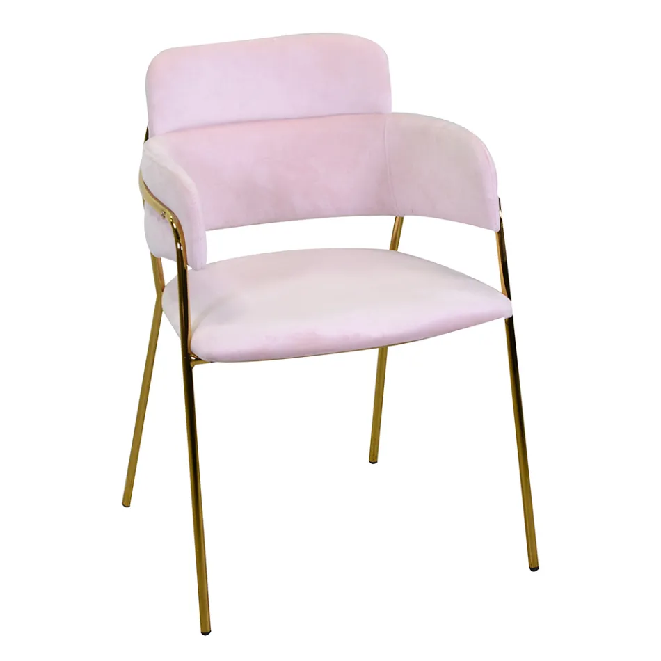 Wohnzimmersessel aus goldenem Metall und Samt - Flagge Viadurini