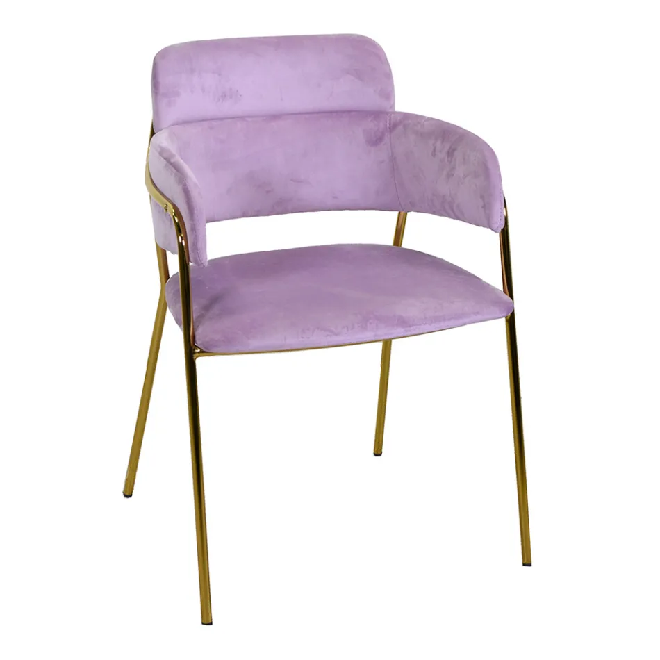 Wohnzimmersessel aus goldenem Metall und Samt - Flagge Viadurini