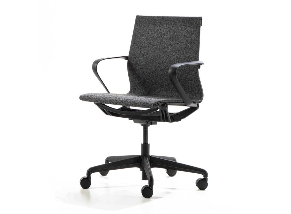 Büro-Sessel mit Gaslift aus anthrazitfarbenem technischen Stoff - Selia