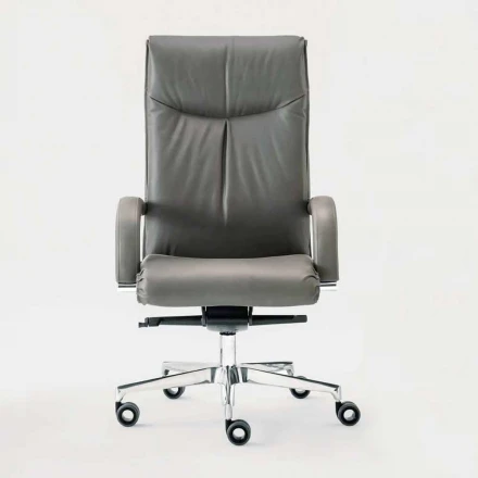Drehbarer Executive Office Sessel aus Leder und Ecoleather - Oliviero Viadurini
