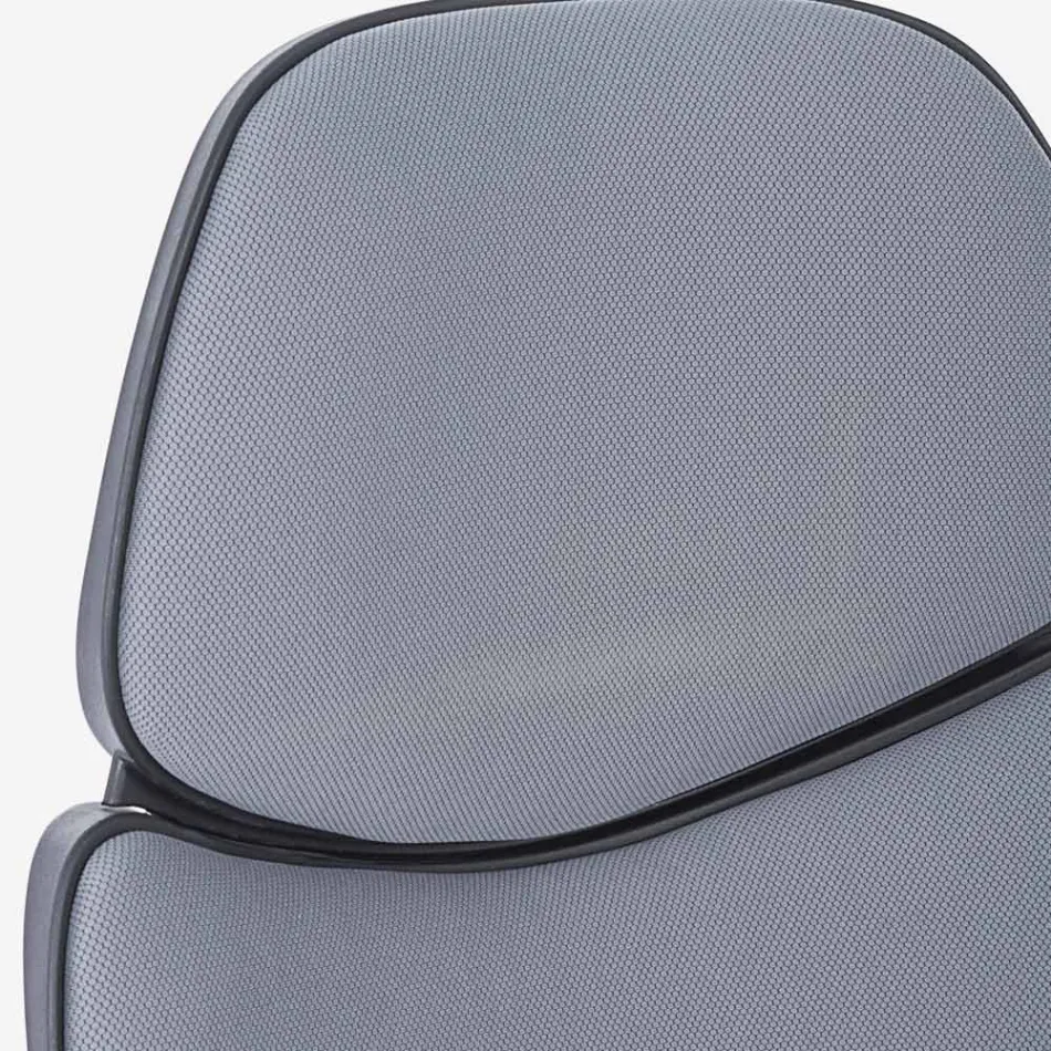 Verstellbarer Bürodrehstuhl aus Stahl und Polyester - Luigio Viadurini