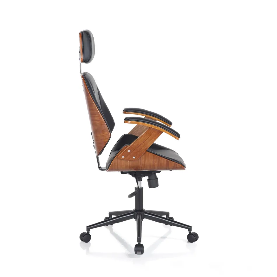 Bürosessel aus Holz, Kunstleder und Metall – Alaccia Viadurini