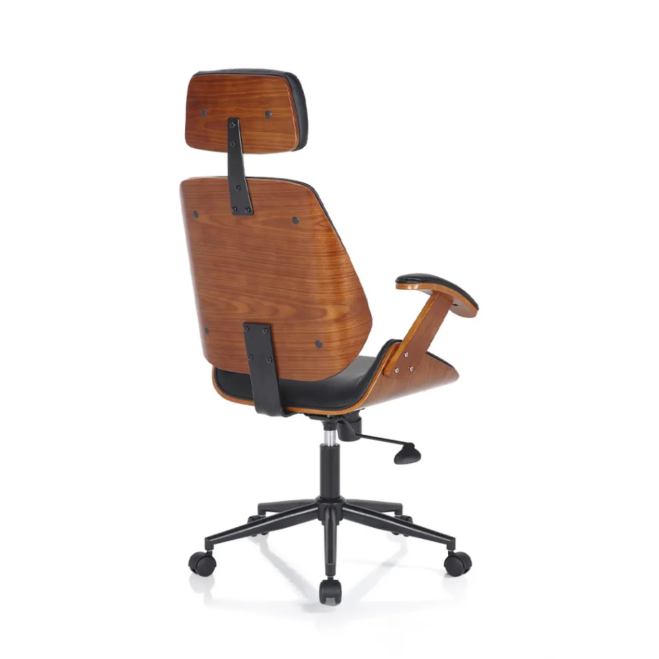 Bürosessel aus Holz, Kunstleder und Metall – Alaccia Viadurini