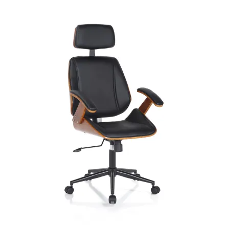 Bürosessel aus Holz, Kunstleder und Metall – Alaccia Viadurini