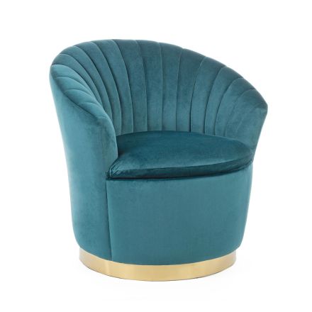 Eleganter Design-Sessel Luxus-Wohnzimmer aus Stahl und Samt - Courtney Viadurini