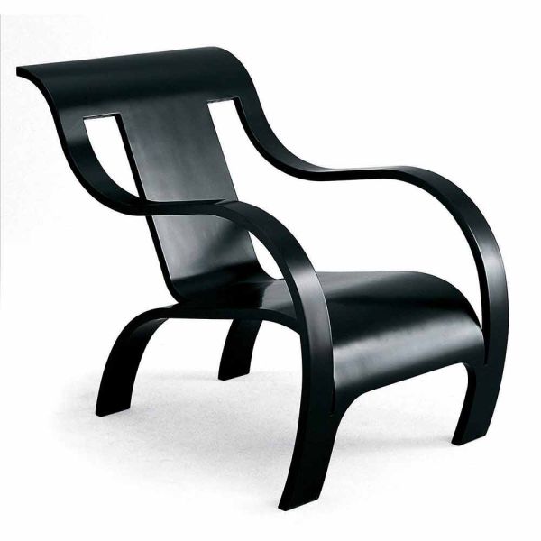 Design-sessel aus schwarzem sperrholz oder birke made in italy - galatea