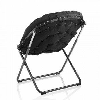 Design Sessel aus hellgrauem Samt mit schwarzer Metallstruktur - Tronia