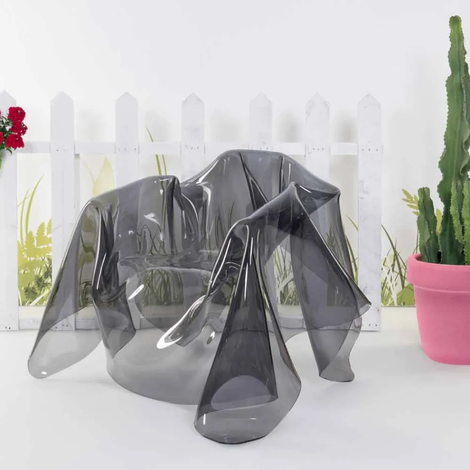 Moderner Design-Sessel aus rauchigem Plexiglas Paris, hergestellt in Italien Viadurini
