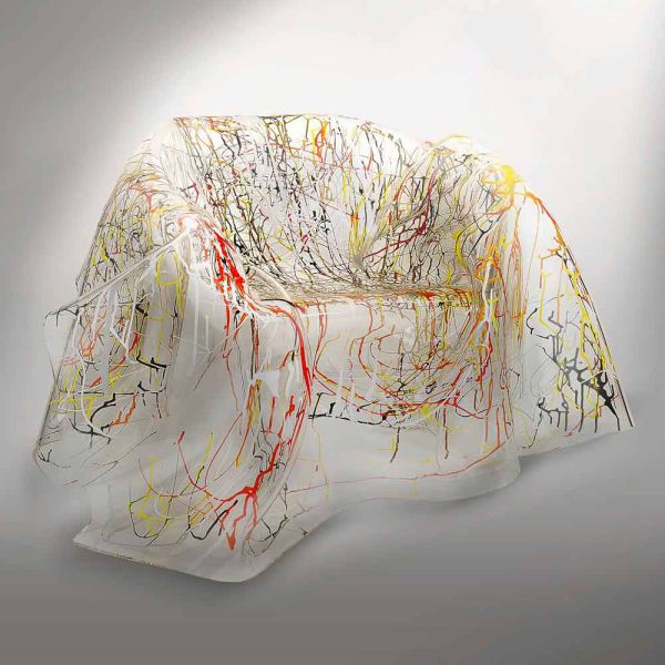 Moderner design-sessel aus mehrfarbigem plexiglas paris, hergestellt in italien