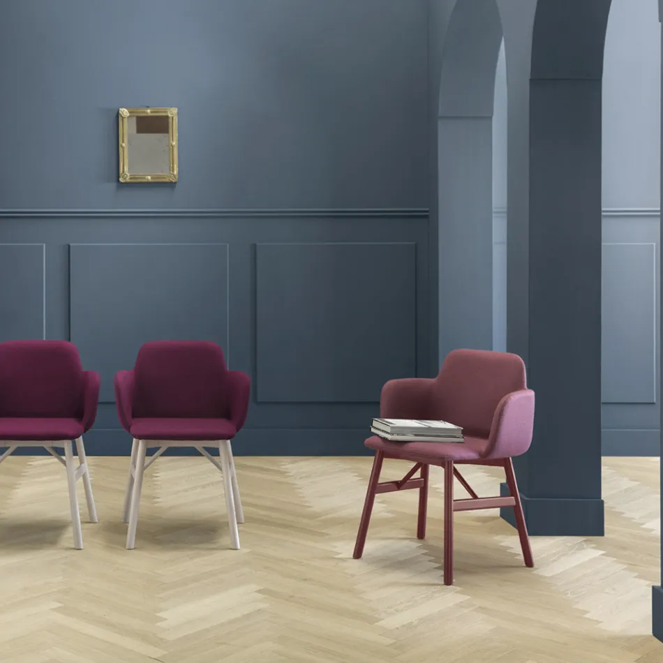 Hochwertiger Sessel mit Samt- oder Stoffsitz, hergestellt in Italien – Molde Viadurini