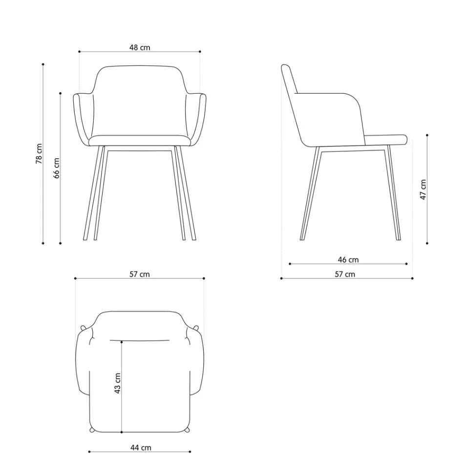Hochwertiger Sessel aus Leder und lackiertem Metall, hergestellt in Italien – Molde Viadurini