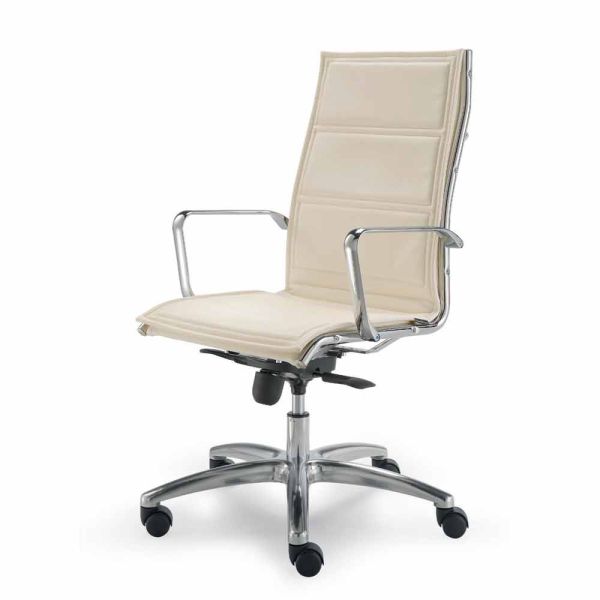 Bürostuhl aus leder in modernem design agata