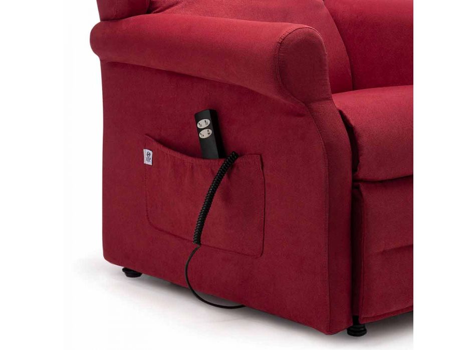 Elektrischer Sessel mit Hub- und Entspannungsfunktionen mit 2 Motoren Made in Italy - Marlene Viadurini