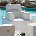 Schwimmdock Sessel Trona weißes Design Luxus, made in Italy Viadurini