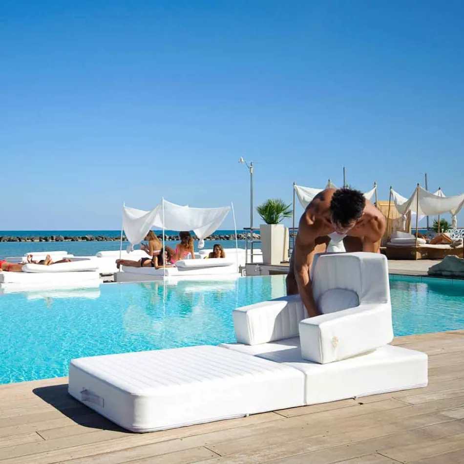 Schwimmdock Sessel Trona weißes Design Luxus, made in Italy Viadurini