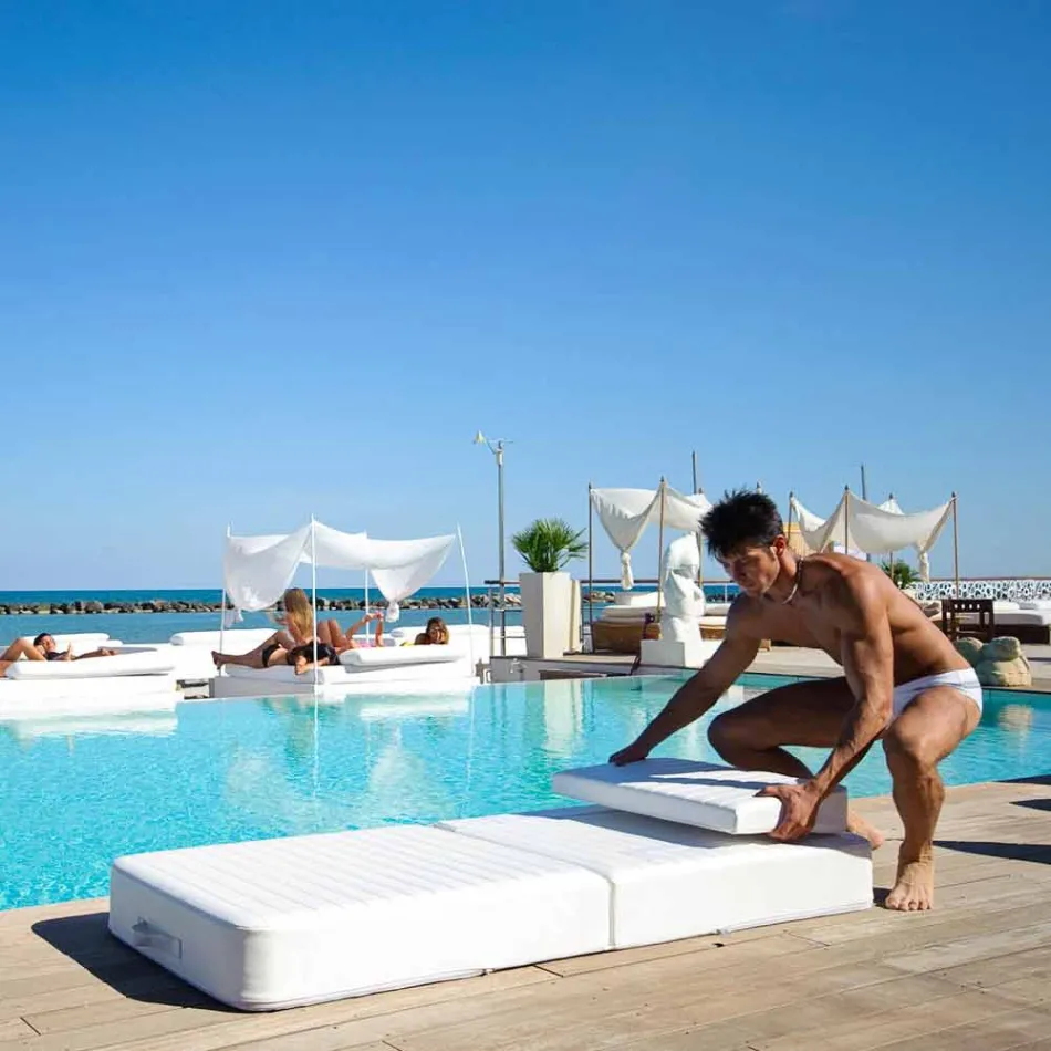 Schwimmdock Sessel Trona weißes Design Luxus, made in Italy Viadurini