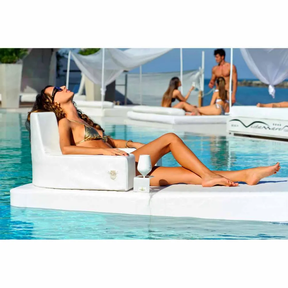 Schwimmdock Sessel Trona weißes Design Luxus, made in Italy Viadurini