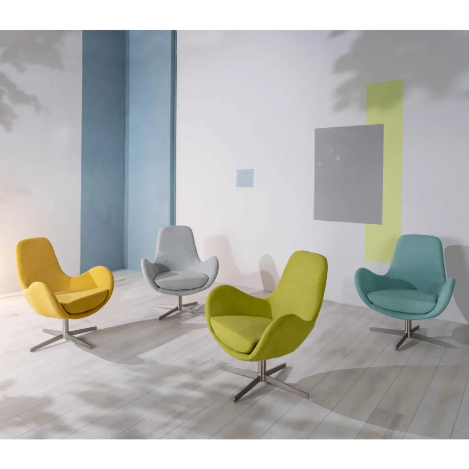 Drehsessel mit Metallgestell und Stoffsitz – Sereno Viadurini