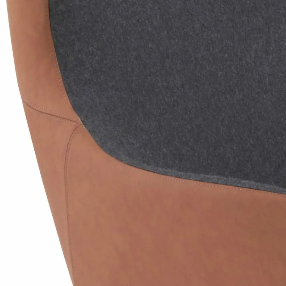 Drehbarer Ledersessel mit Holzgestell Made in Italy - Butterfly Viadurini