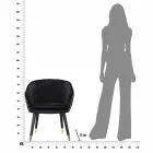 Gepolsterter Sessel aus Holz und Stoff im modernen Design - Maddy Viadurini