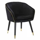 Gepolsterter Sessel aus Holz und Stoff im modernen Design - Maddy Viadurini