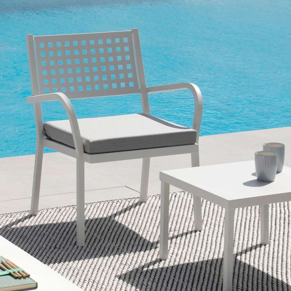 Stapelbarer gartensessel aus stahl made in italy 2 stück - aberdeen