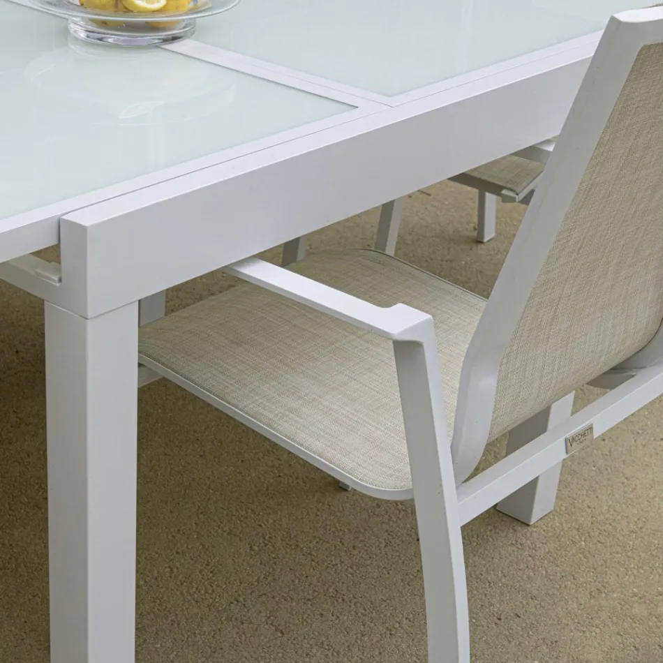 Stapelbarer Gartenstuhl aus Textilene und Aluminium - Foglio Viadurini