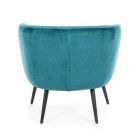 Sessel aus Stahl und grauem oder blauem Samt Skandinavisches Design - Hilary Viadurini