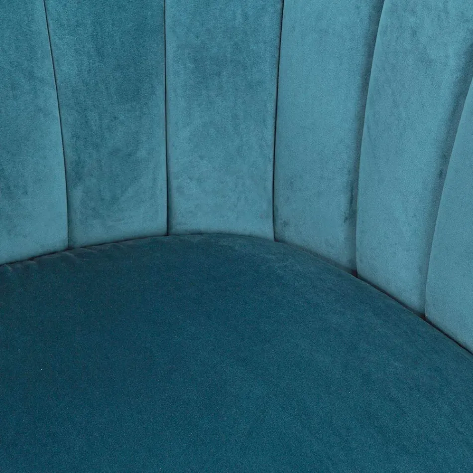 Sessel aus Stahl und grauem oder blauem Samt Skandinavisches Design - Hilary Viadurini