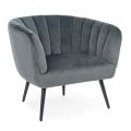 Sessel aus Stahl und grauem oder blauem Samt Skandinavisches Design - Hilary