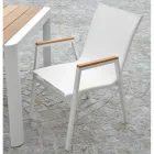 Aluminium und Textilene Sessel mit Polywood Armlehnen - Diary Viadurini