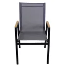 Aluminium und Textilene Sessel mit Polywood Armlehnen - Diary Viadurini