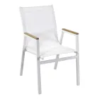 Aluminium und Textilene Sessel mit Polywood Armlehnen - Diary Viadurini