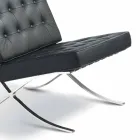 Morella Sessel aus Öko-Leder mit Knöpfen und verchromter Struktur Viadurini