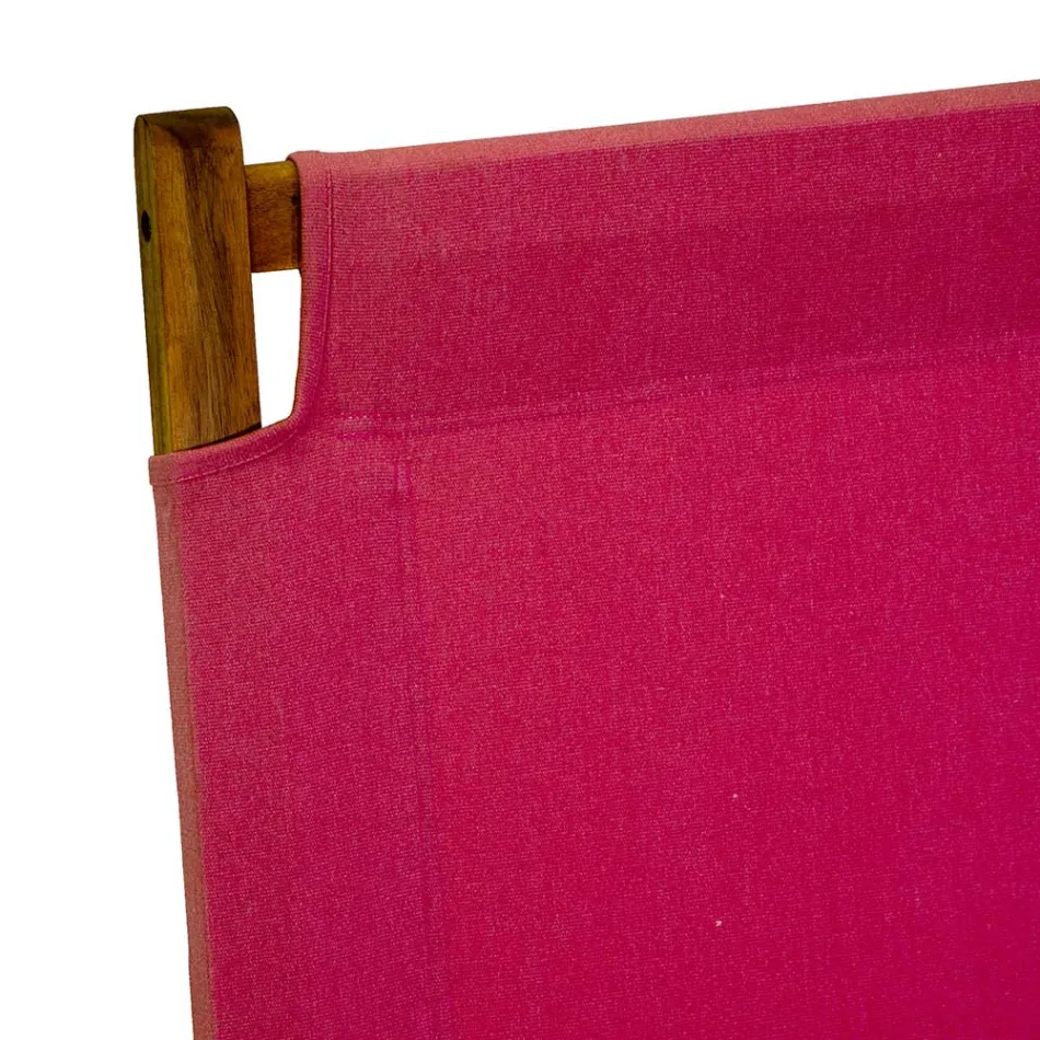 Sessel aus Akazienholz und Baumwoll-/Polyester-Mischgewebe - Bottega Viadurini