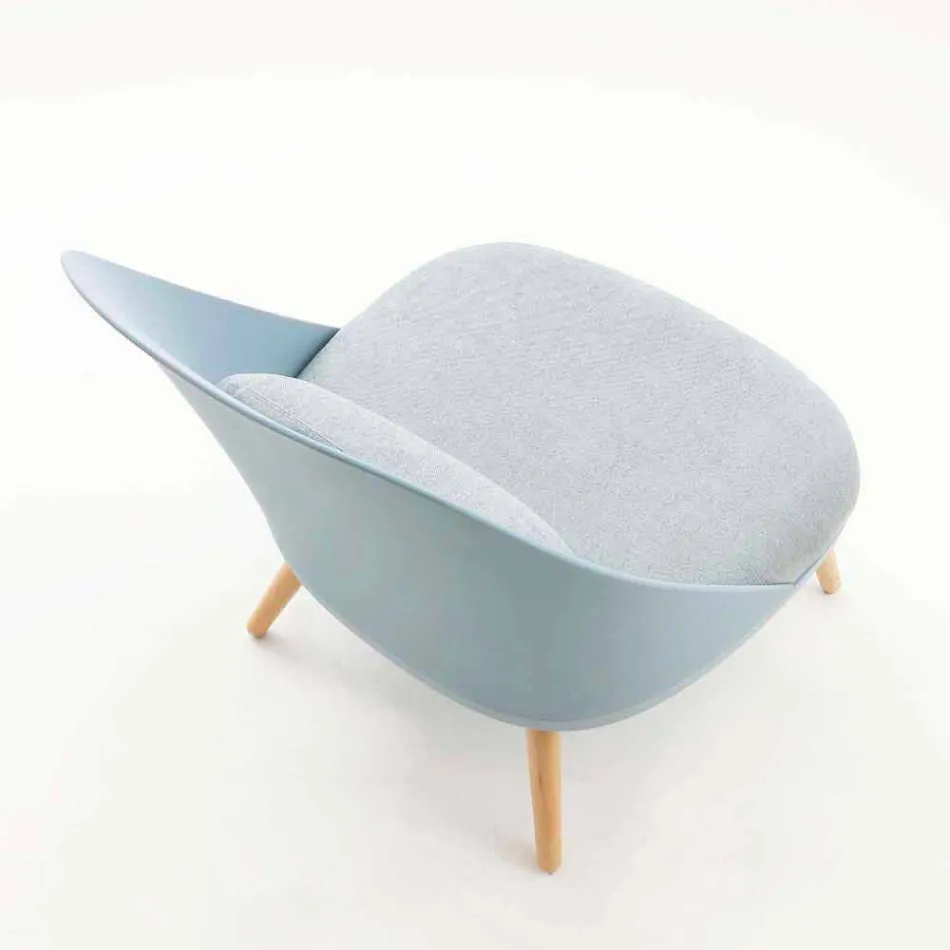 Sessel aus Holz, Stoff und modernem Polypropylen made in Italy Perugia Viadurini