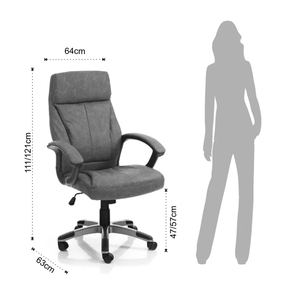 Sessel aus Kunstleder in Antikoptik – Rhodium Viadurini