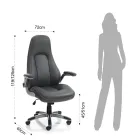 Sessel aus grauem Kunstleder mit gealtertem Effekt - Renio Viadurini