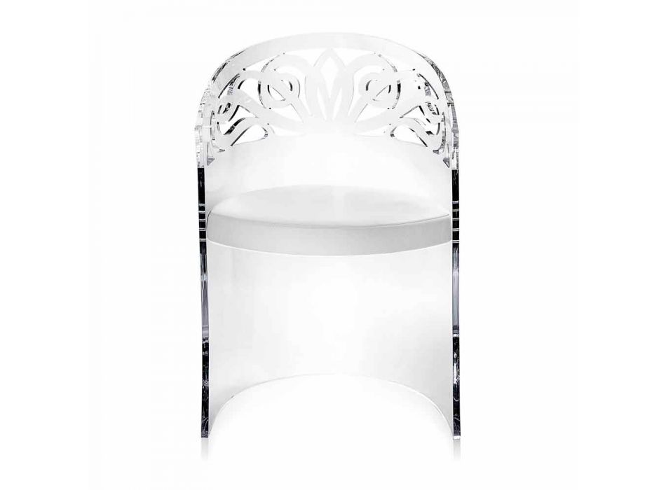 Sessel aus transparentem Plexiglas und Kunstleder Innen, made in Italy