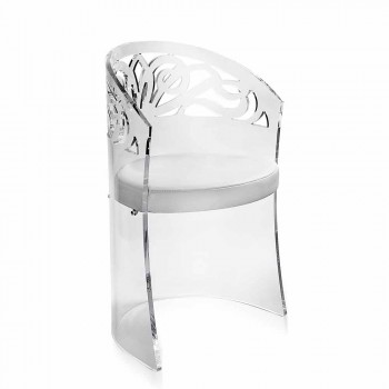 Sessel aus transparentem Plexiglas und Kunstleder Innen, made in Italy