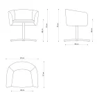 Stoffsessel mit luxuriösem Drehgestell aus Metall, hergestellt in Italien – Bergen Viadurini