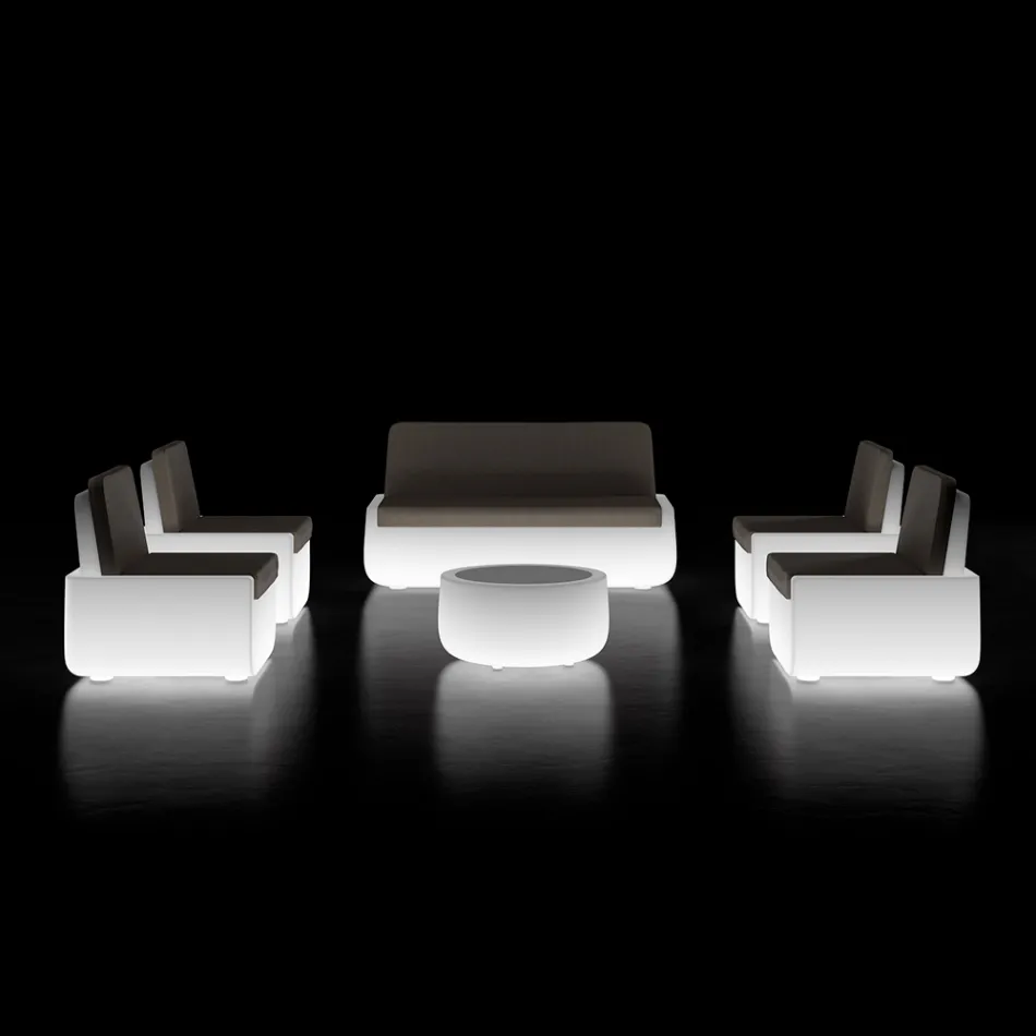 Heller Outdoor-Sessel aus Polyethylen mit Kissen, hergestellt in Italien – Belida Viadurini