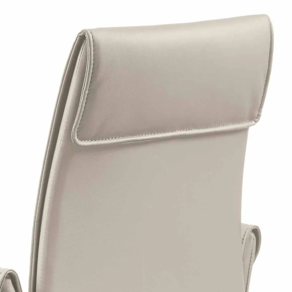 Sessel made in Italy, bezogen mit Niles-Leder, modernes Design Viadurini